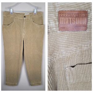 Matsuda Nicole Tokyo Vintage 90s Chunky Corduroy Camel Pants Japan Size L